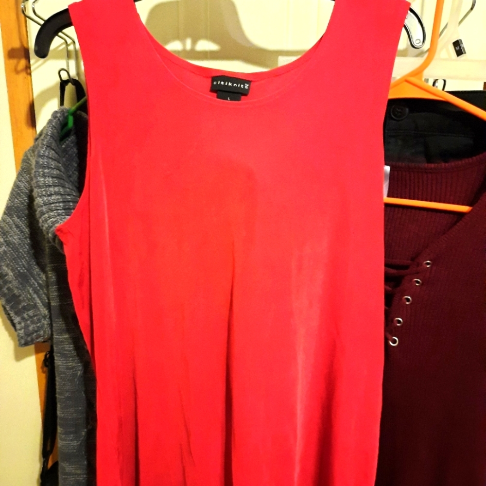 2 piece slinky knit tank and tunic set